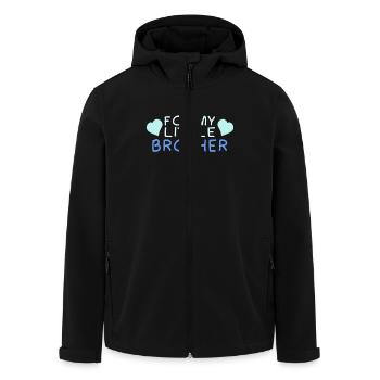 For my little brother - Men’s Recycled Softshell Jacket by Stanley/Stella - black - Front - AI Model Male 185 light (185cm)