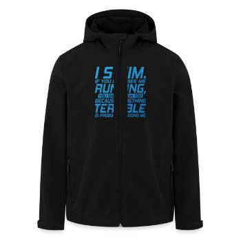 I Swim, if you ever see me Running - Recycelte Männer Softshell-Jacke von Stanley/Stella - Schwarz - Vorne - AI Model Male 185 light (185cm)