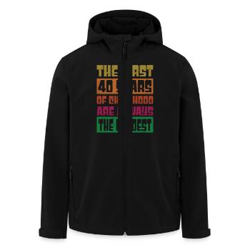 Härteste erste 40 Jahre - Lustiges Geschenk zum 40. Geburtstag - Recycelte Männer Softshell-Jacke von Stanley/Stella - Schwarz - Vorne - AI Model Male 185 light (185cm)