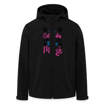 Real Cat Ladies Are Born In March, Birthday Women - Men’s Recycled Softshell Jacket by Stanley/Stella - black - Front - AI Model Male 185 light (185cm)