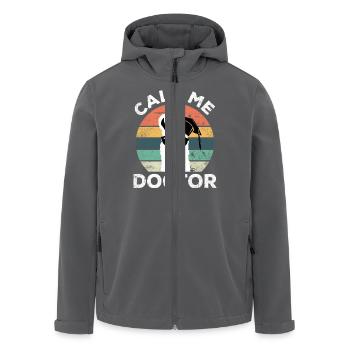 Drôle de lama Docteur Doctorat Sort - Veste softshell homme en polyester recyclé Stanley/Stella - charbon - Devant - AI Model Male 185 light (185cm)