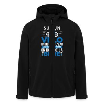 Vélo Humour Homme Cycliste Cadeau Retraite - Veste softshell homme en polyester recyclé Stanley/Stella - noir - Devant - AI Model Male 185 light (185cm)