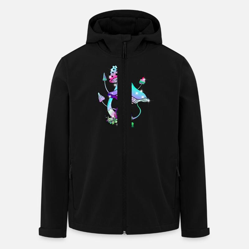 Magic mushrooms psychedelic mushroom art - Men’s Recycled Softshell Jacket by Stanley/Stella - black