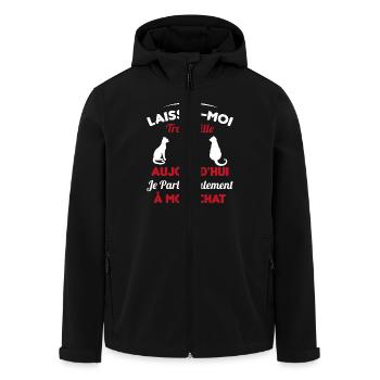 Aujourd'hui je parle seulement à mon chat - Veste softshell homme en polyester recyclé Stanley/Stella - noir - Devant - AI Model Male 185 light (185cm)