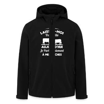 Je parle Seulement à Mes Vaches - Veste softshell homme en polyester recyclé Stanley/Stella - noir - Devant - AI Model Male 185 light (185cm)