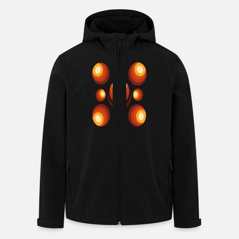 Halbmond Retro Kreismuster - Recycelte Männer Softshell-Jacke von Stanley/Stella - Schwarz