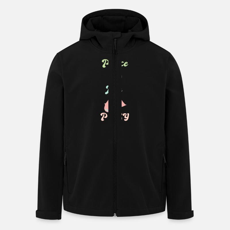Peace Love - Recycelte Männer Softshell-Jacke von Stanley/Stella - Schwarz