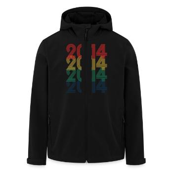 Cool Retro 2014, 9 Jahre alt, Kinder zum 9. Geburtstag - Recycelte Männer Softshell-Jacke von Stanley/Stella - Schwarz - Vorne - AI Model Male 185 light (185cm)