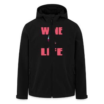 Wine Is Life - Men’s Recycled Softshell Jacket by Stanley/Stella - black - Front - AI Model Male 185 light (185cm)