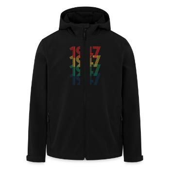 Cool Retro 1947, 75 Years Old, 75th Birthday Gift - Men’s Recycled Softshell Jacket by Stanley/Stella - black - Front - AI Model Male 185 light (185cm)