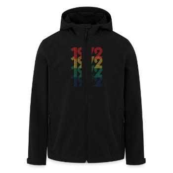 Cool Retro 1972, 50 Years Old, 50th Birthday Gift - Men’s Recycled Softshell Jacket by Stanley/Stella - black - Front - AI Model Male 185 light (185cm)