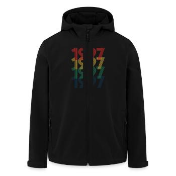 Cool Retro 1997, 25 ans, cadeau de 25e anniversaire - Veste softshell homme en polyester recyclé Stanley/Stella - noir - Devant - AI Model Male 185 light (185cm)