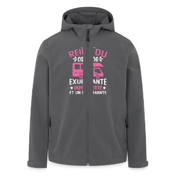 La Reine Du Camping Campeuse Cadeau Campeur Femme - Veste softshell homme en polyester recyclé Stanley/Stella - charbon - Devant - AI Model Male 185 light (185cm)