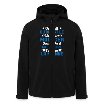 Meilleur Chef a une équipe comme la mienne - Veste softshell homme en polyester recyclé Stanley/Stella - noir - Devant - AI Model Male 185 light (185cm)