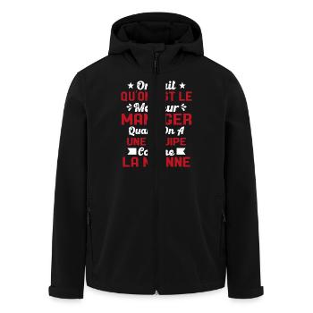 Meilleur Chef a une équipe comme la mienne - Veste softshell homme en polyester recyclé Stanley/Stella - noir - Devant - AI Model Male 185 light (185cm)