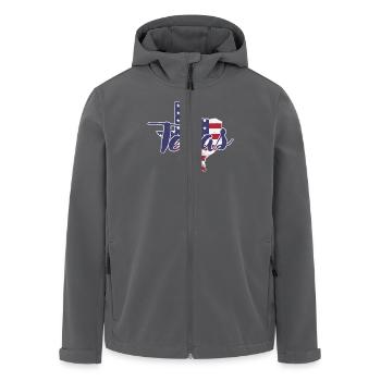Texas in Amerika Flagge Umriss Karte Bundesstaat - Recycelte Männer Softshell-Jacke von Stanley/Stella - Anthrazit - Vorne - AI Model Male 185 light (185cm)