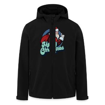 Frohe Weihnachten Weihnachtsmann Daumen hoch Weihnachtsgeschenk - Recycelte Männer Softshell-Jacke von Stanley/Stella - Schwarz - Vorne - AI Model Male 185 light (185cm)
