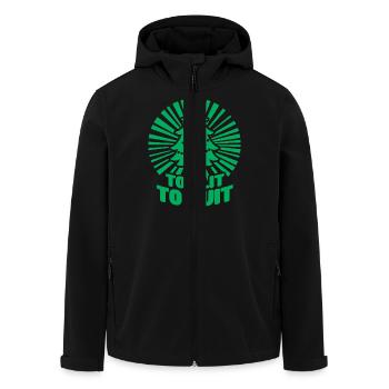 Weihnachtsbaum zu beleuchtet, um lustiges Weihnachtsgeschenk zu beenden - Recycelte Männer Softshell-Jacke von Stanley/Stella - Schwarz - Vorne - AI Model Male 185 light (185cm)