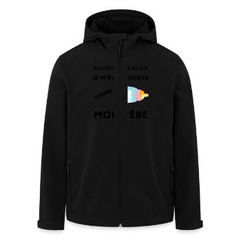 Je bois jusqu'à ce que je m'évanouisse comme père - Veste softshell homme en polyester recyclé Stanley/Stella - noir - Devant - AI Model Male 185 light (185cm)