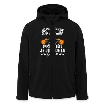 Je Joue De La Guitare Cadeau Humour Guitariste - Veste softshell homme en polyester recyclé Stanley/Stella - noir - Devant - AI Model Male 185 light (185cm)