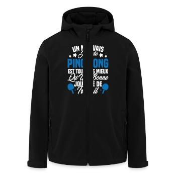 Un mauvais jour de ping pong est toujours mieux - Veste softshell homme en polyester recyclé Stanley/Stella - noir - Devant - AI Model Male 185 light (185cm)