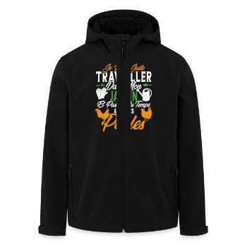 Je veux juste passer du temps avec mes poules - Veste softshell homme en polyester recyclé Stanley/Stella - noir - Devant - AI Model Male 185 light (185cm)