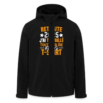 Retraité 2025 j'ai travaillé toute ma vie - Veste softshell homme en polyester recyclé Stanley/Stella - noir - Devant - AI Model Male 185 light (185cm)