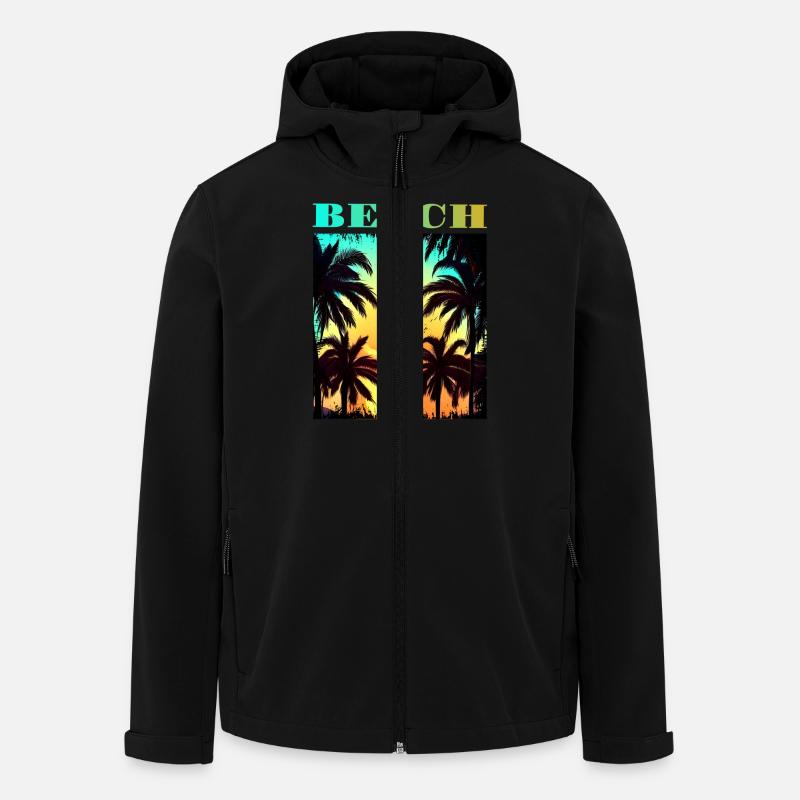 Palm Sunset Beach - Men’s Recycled Softshell Jacket by Stanley/Stella - black