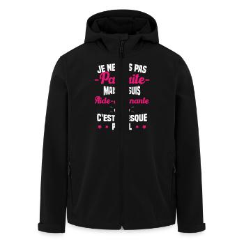 Pas parfaite mais je suis Aide Soignante Cadeau - Veste softshell homme en polyester recyclé Stanley/Stella - noir - Devant - AI Model Male 185 light (185cm)