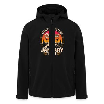 Cadeau D'anniversaire Nées En Janvier 1995 - Veste softshell homme en polyester recyclé Stanley/Stella - noir - Devant - AI Model Male 185 light (185cm)