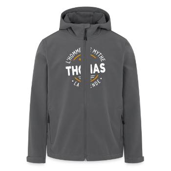 Thomas L Man Der Mythos Die Legende - Recycelte Männer Softshell-Jacke von Stanley/Stella - Schwarz - Vorne - AI Model Male 185 light (185cm)