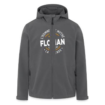Florian L Homme The Myth The Legend - Men’s Recycled Softshell Jacket by Stanley/Stella - black - Front - AI Model Male 185 light (185cm)