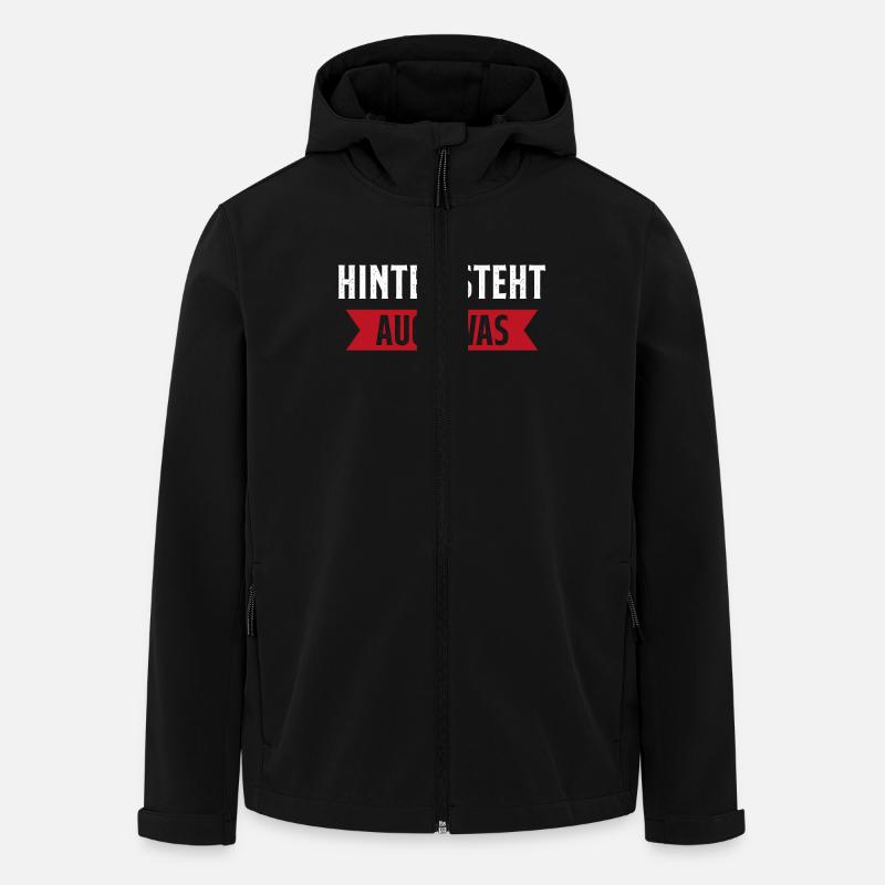 Hinten steht auch was - Recycelte Männer Softshell-Jacke von Stanley/Stella - Schwarz