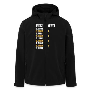 Trampolin - Recycelte Männer Softshell-Jacke von Stanley/Stella - Schwarz - Vorne - AI Model Male 185 light (185cm)