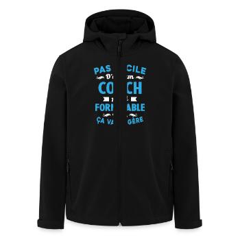 Coach Formidable, Je Gère Idée Cadeau Humour - Veste softshell homme en polyester recyclé Stanley/Stella - noir - Devant - AI Model Male 185 light (185cm)