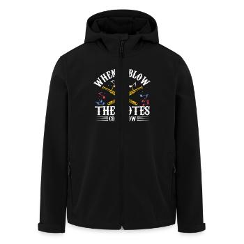 When I Blow the Notes Come Low | Bassoon - Men’s Recycled Softshell Jacket by Stanley/Stella - black - Front - AI Model Male 185 light (185cm)