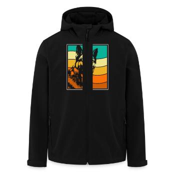 Deutscher Schäferhund - Recycelte Männer Softshell-Jacke von Stanley/Stella - Schwarz - Vorne - AI Model Male 185 light (185cm)