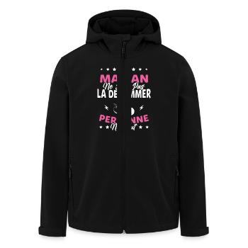 Si Maman Ne Peut Pas La Dégommer, Pétanque Maman - Veste softshell homme en polyester recyclé Stanley/Stella - noir - Devant - AI Model Male 185 light (185cm)