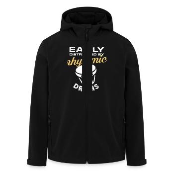easily distracted by rhythmic drums Design - Men’s Recycled Softshell Jacket by Stanley/Stella - black - Front - AI Model Male 185 light (185cm)
