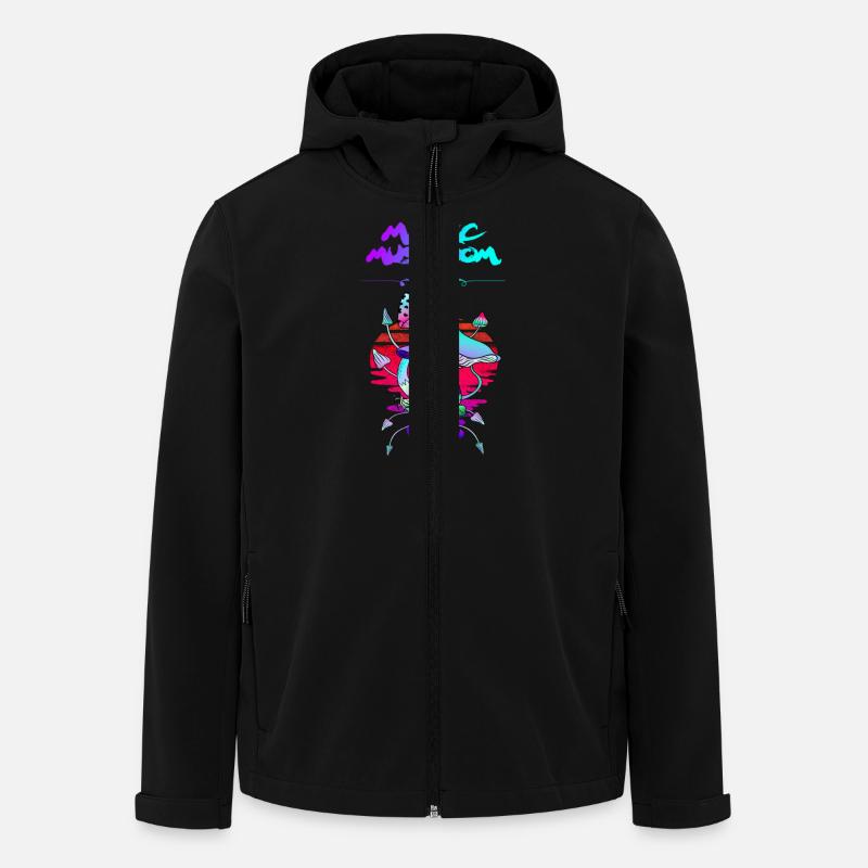 Magic Mushroom Sunset - Men’s Recycled Softshell Jacket by Stanley/Stella - black