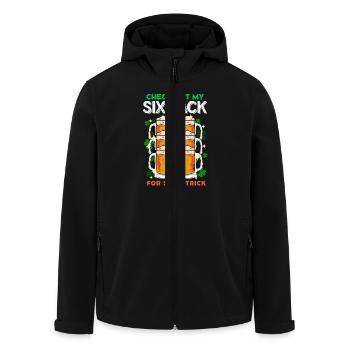 Check out my Six Pack it s delicious - Men’s Recycled Softshell Jacket by Stanley/Stella - black - Front - AI Model Male 185 light (185cm)