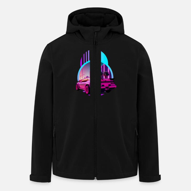 Retro Wave Supercar Vaporwave - Men’s Recycled Softshell Jacket by Stanley/Stella - black