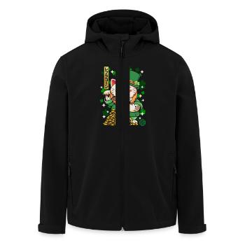 Heiliger Patrick - Luprechaun Maneki Neko - Recycelte Männer Softshell-Jacke von Stanley/Stella - Schwarz - Vorne - AI Model Male 185 light (185cm)