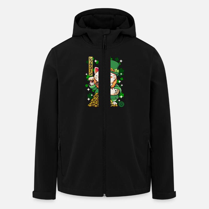 Saint Patrick - Luprechaun Maneki Neko - Veste softshell homme en polyester recyclé Stanley/Stella - noir