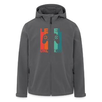 Level 18 Unlocked - Men’s Recycled Softshell Jacket by Stanley/Stella - anthracite - Front - AI Model Male 185 light (185cm)