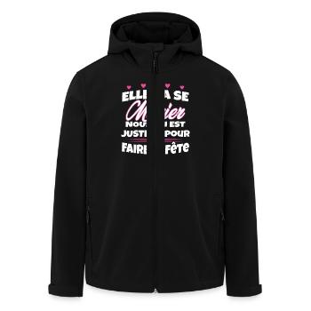 Team Mariée Enterrement de vie de Jeune Fille - Veste softshell homme en polyester recyclé Stanley/Stella - noir - Devant - AI Model Male 185 light (185cm)