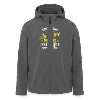 That is an Awesome Pilates Instructor - Recycelte Männer Softshell-Jacke von Stanley/Stella - Anthrazit - Vorne - AI Model Male 185 light (185cm)