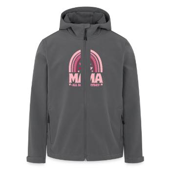 Fête des mères - Maman tous les jours... - Veste softshell homme en polyester recyclé Stanley/Stella - charbon - Devant - AI Model Male 185 light (185cm)