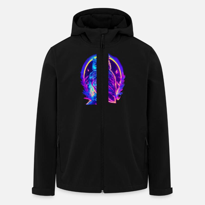 Mystiquement brillant hibou Neon Synthwave - Veste softshell homme en polyester recyclé Stanley/Stella - noir