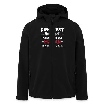 Maman n'a pas cherché Cadeau Humour - Veste softshell homme en polyester recyclé Stanley/Stella - noir - Devant - AI Model Male 185 light (185cm)